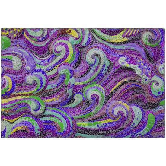 Indoor/Outdoor Seabreeze SZ14 Violet Washable 1'8" x 2'6" Rug