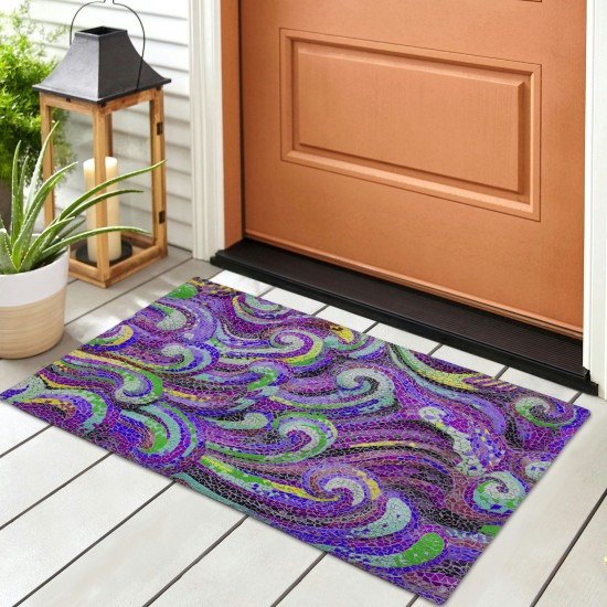 Indoor/Outdoor Seabreeze SZ14 Violet Washable 1'8" x 2'6" Rug