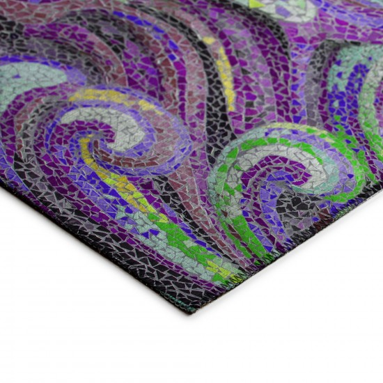 Indoor/Outdoor Seabreeze SZ14 Violet Washable 1'8" x 2'6" Rug