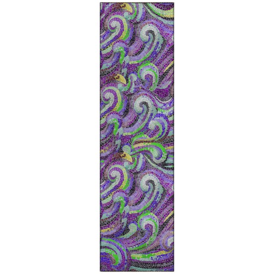 Indoor/Outdoor Seabreeze SZ14 Violet Washable 2'3" x 7'6" Runner Rug