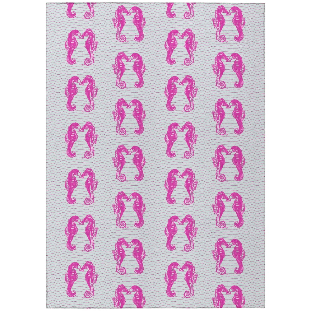 Indoor/Outdoor Seabreeze SZ15 Flamingo Washable 10' x 14' Rug