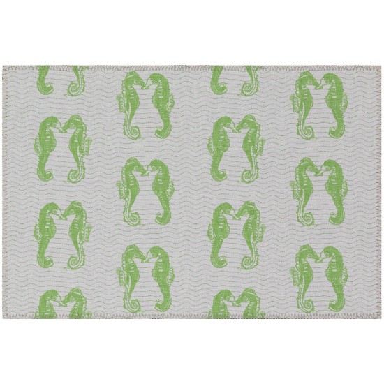 Indoor/Outdoor Seabreeze SZ15 Lime-In Washable 1'8" x 2'6" Rug