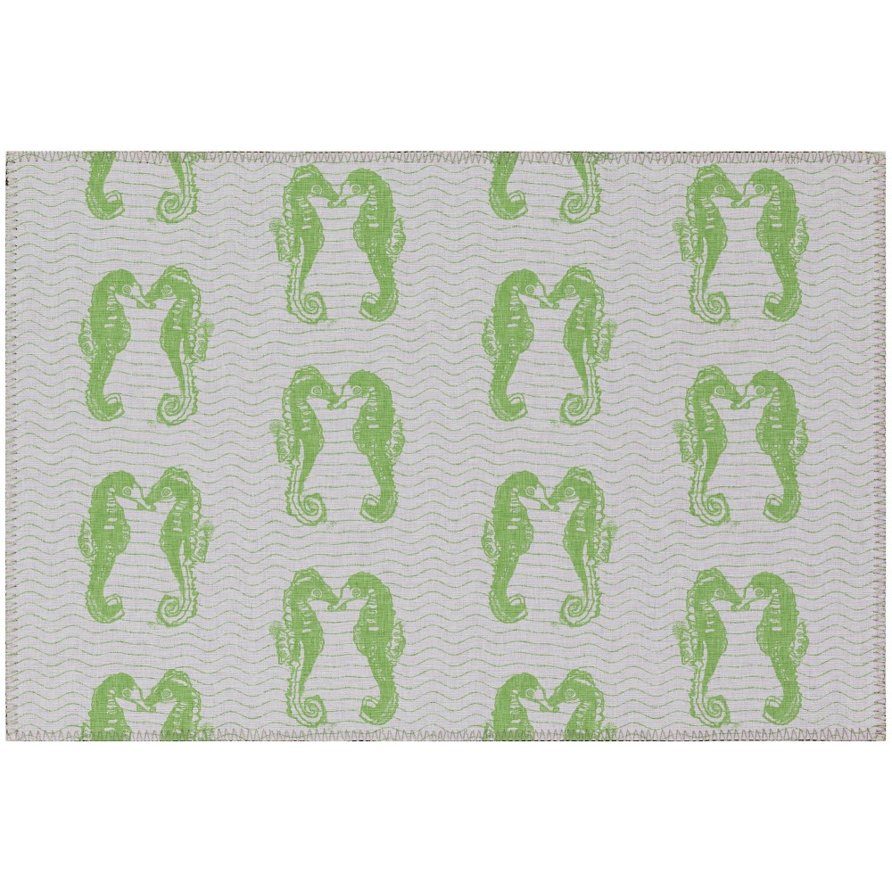 Indoor/Outdoor Seabreeze SZ15 Lime-In Washable 1'8" x 2'6" Rug