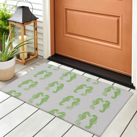 Indoor/Outdoor Seabreeze SZ15 Lime-In Washable 1'8" x 2'6" Rug