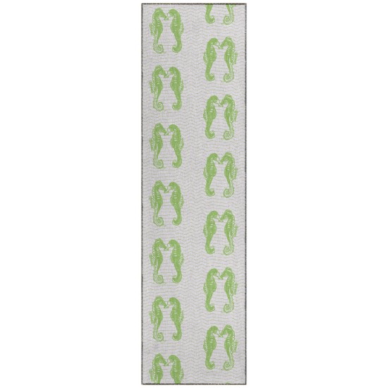 Indoor/Outdoor Seabreeze SZ15 Lime-In Washable 2'3" x 7'6" Runner Rug