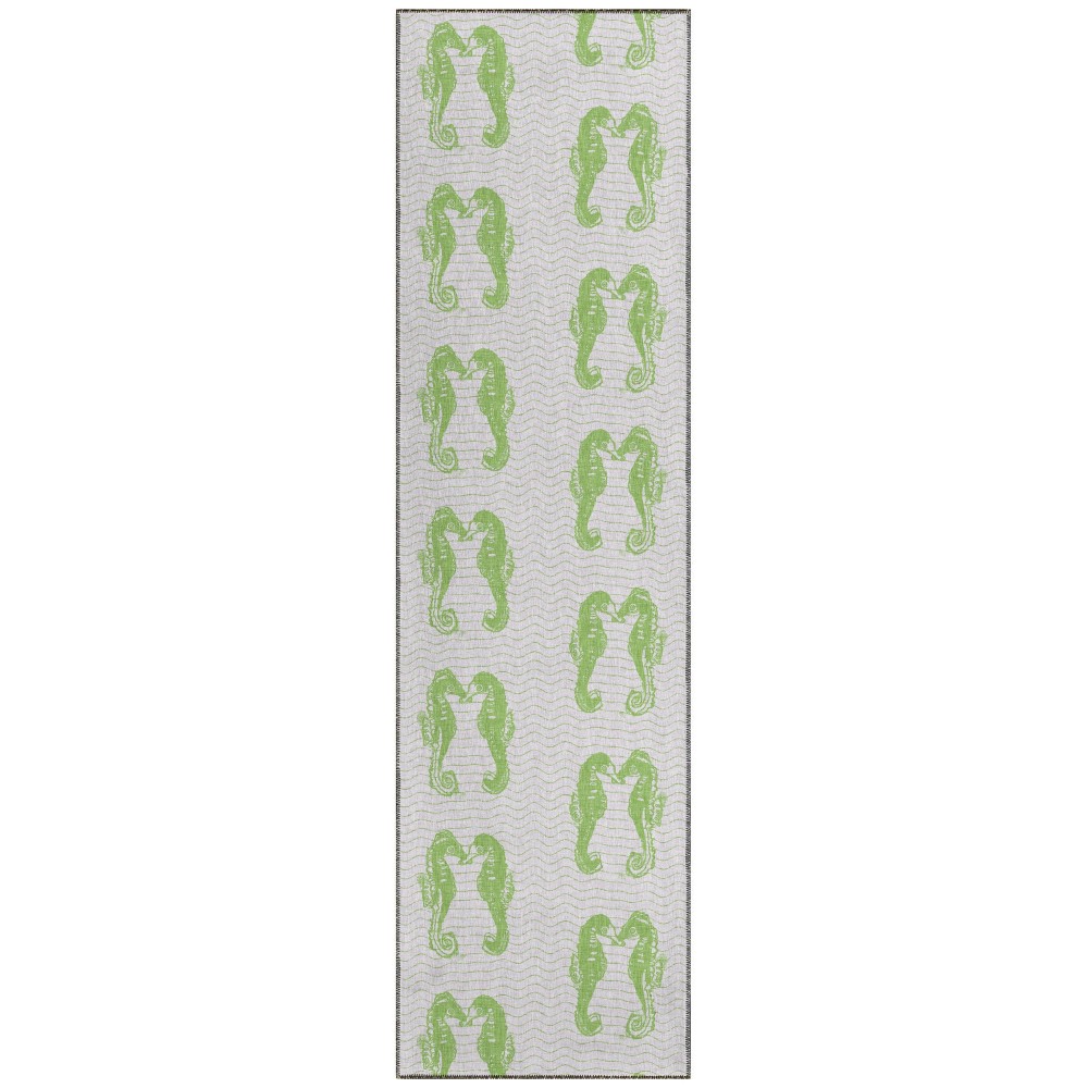 Indoor/Outdoor Seabreeze SZ15 Lime-In Washable 2'3" x 7'6" Runner Rug