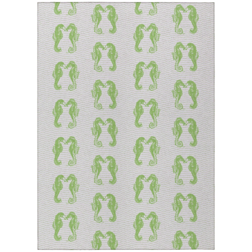 Indoor/Outdoor Seabreeze SZ15 Lime-In Washable 5' x 7'6" Rug