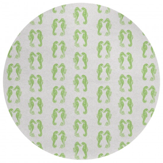 Indoor/Outdoor Seabreeze SZ15 Lime-In Washable 8' x 8' Round Rug