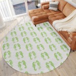 Indoor/Outdoor Seabreeze SZ15 Lime-In Washable 8' x 8' Round Rug