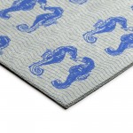 Indoor/Outdoor Seabreeze SZ15 Navy Washable 2'3" x 7'6" Runner Rug