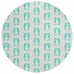 Indoor/Outdoor Seabreeze SZ15 Teal Washable 8' x 8' Round Rug