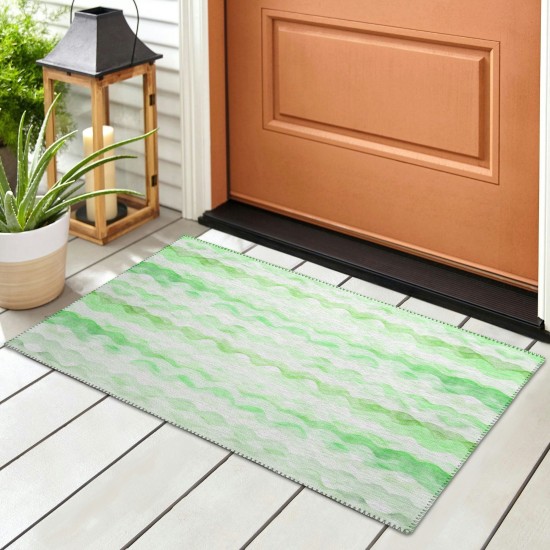 Indoor/Outdoor Seabreeze SZ16 Cactus Washable 1'8" x 2'6" Rug