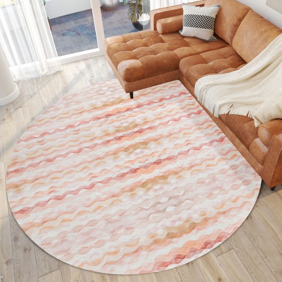 Indoor/Outdoor Seabreeze SZ16 Canyon Washable 8' x 8' Round Rug