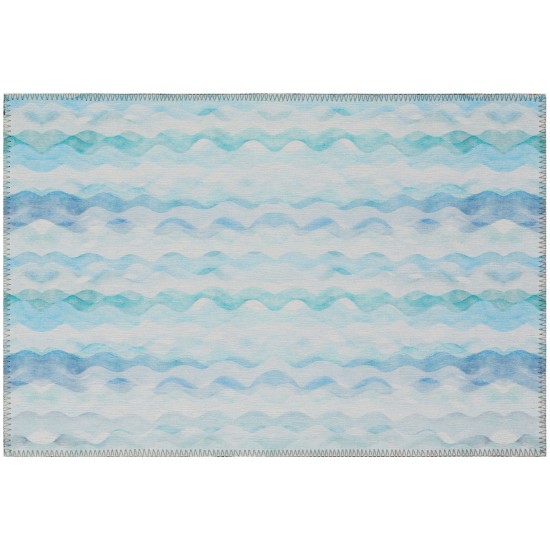 Indoor/Outdoor Seabreeze SZ16 Denim Washable 1'8" x 2'6" Rug