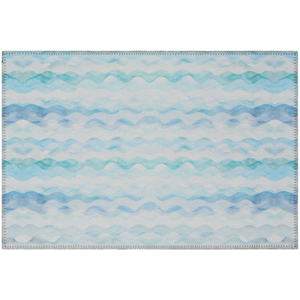 Indoor/Outdoor Seabreeze SZ16 Denim Washable 1'8" x 2'6" Rug