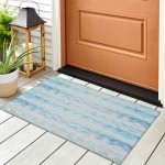 Indoor/Outdoor Seabreeze SZ16 Denim Washable 1'8" x 2'6" Rug