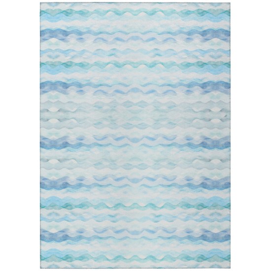 Indoor/Outdoor Seabreeze SZ16 Denim Washable 10' x 14' Rug