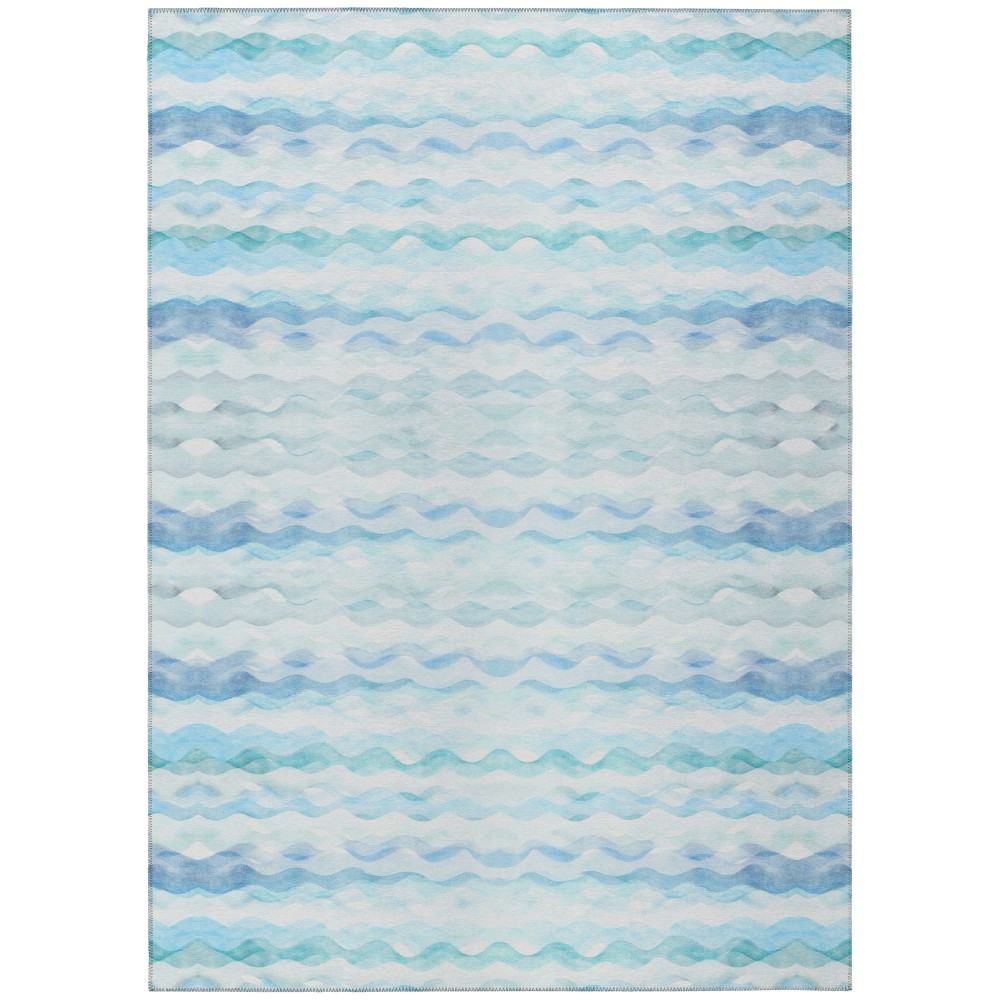 Indoor/Outdoor Seabreeze SZ16 Denim Washable 10' x 14' Rug