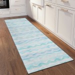 Indoor/Outdoor Seabreeze SZ16 Denim Washable 2'3" x 7'6" Runner Rug