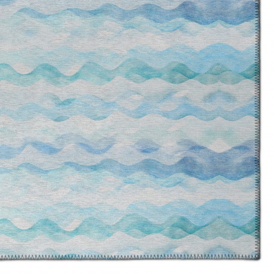 Indoor/Outdoor Seabreeze SZ16 Denim Washable 2'3" x 7'6" Runner Rug