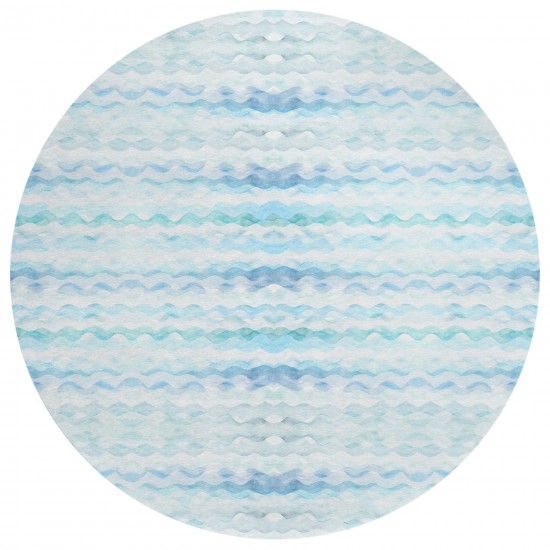 Indoor/Outdoor Seabreeze SZ16 Denim Washable 8' x 8' Round Rug