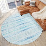 Indoor/Outdoor Seabreeze SZ16 Denim Washable 8' x 8' Round Rug