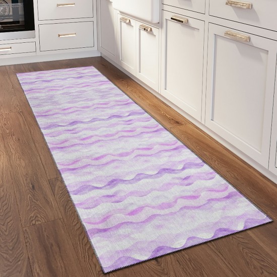 Indoor/Outdoor Seabreeze SZ16 Violet Washable 2'3" x 7'6" Runner Rug