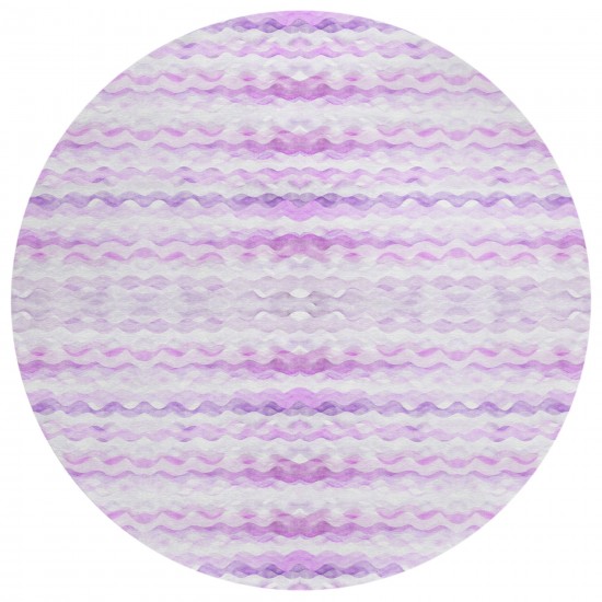 Indoor/Outdoor Seabreeze SZ16 Violet Washable 8' x 8' Round Rug