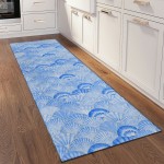 Indoor/Outdoor Seabreeze SZ2 Navy Washable 2'3" x 7'6" Runner Rug