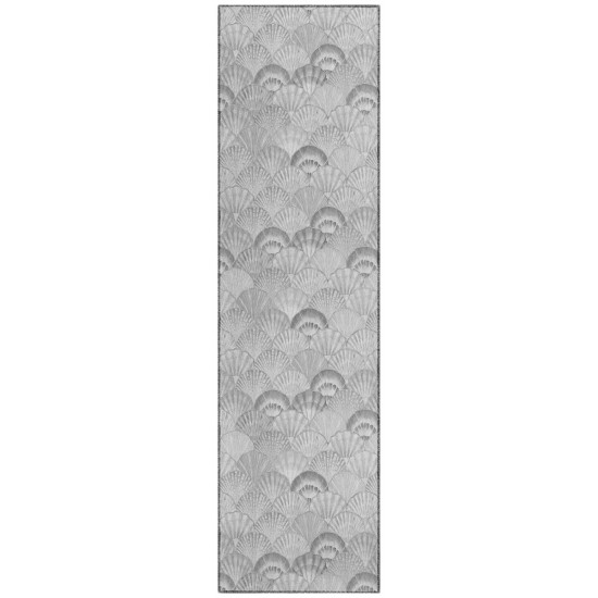 Indoor/Outdoor Seabreeze SZ2 Silver Washable 2'3" x 7'6" Runner Rug