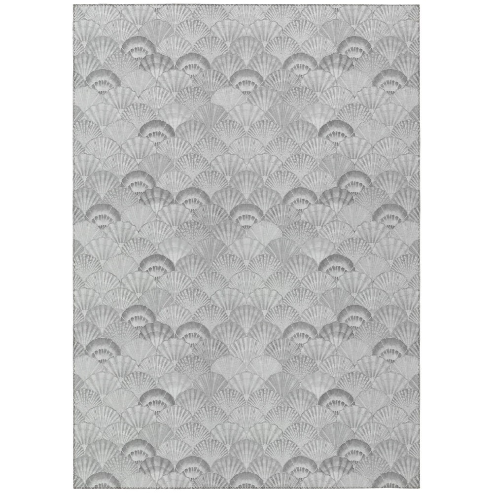 Indoor/Outdoor Seabreeze SZ2 Silver Washable 3' x 5' Rug