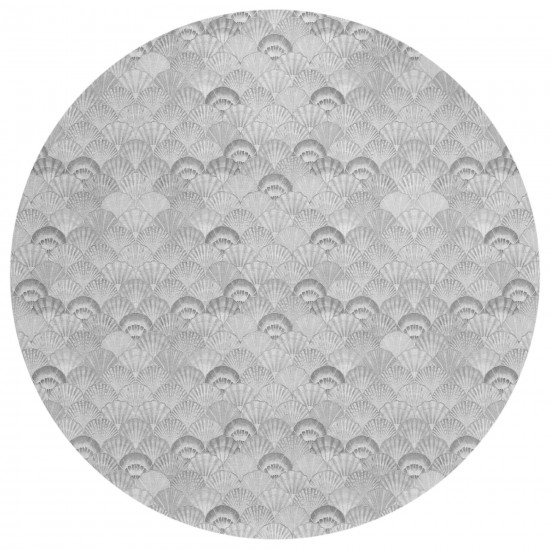 Indoor/Outdoor Seabreeze SZ2 Silver Washable 8' x 8' Round Rug