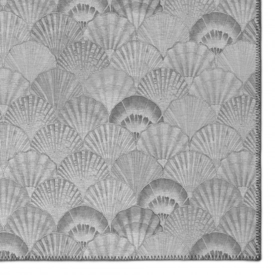 Indoor/Outdoor Seabreeze SZ2 Silver Washable 8' x 8' Round Rug