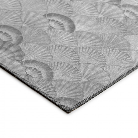 Indoor/Outdoor Seabreeze SZ2 Silver Washable 8' x 8' Round Rug