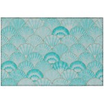 Indoor/Outdoor Seabreeze SZ2 Teal Washable 1'8" x 2'6" Rug