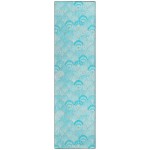 Indoor/Outdoor Seabreeze SZ2 Teal Washable 2'3" x 7'6" Runner Rug