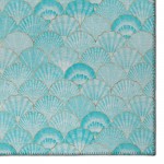 Indoor/Outdoor Seabreeze SZ2 Teal Washable 2'3" x 7'6" Runner Rug
