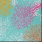 Seabreeze SZ2 Teal Washable 8' x 8' Round Rug