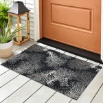 Indoor/Outdoor Seabreeze SZ3 Black Washable 1'8" x 2'6" Rug