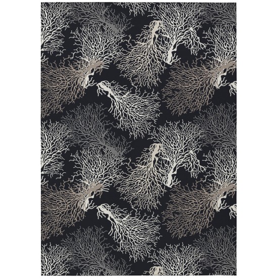 Indoor/Outdoor Seabreeze SZ3 Black Washable 10' x 14' Rug