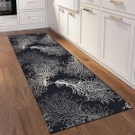 Indoor/Outdoor Seabreeze SZ3 Black Washable 2'3" x 7'6" Runner Rug