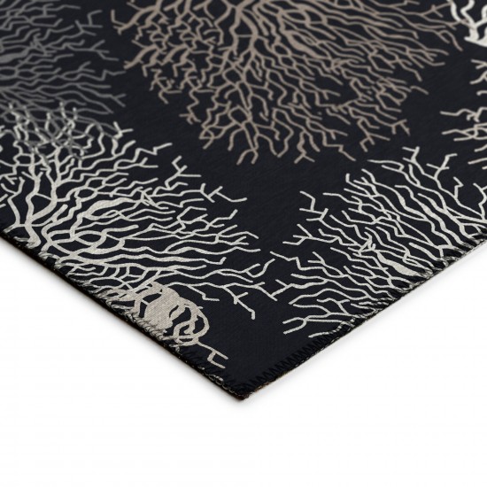 Indoor/Outdoor Seabreeze SZ3 Black Washable 2'3" x 7'6" Runner Rug