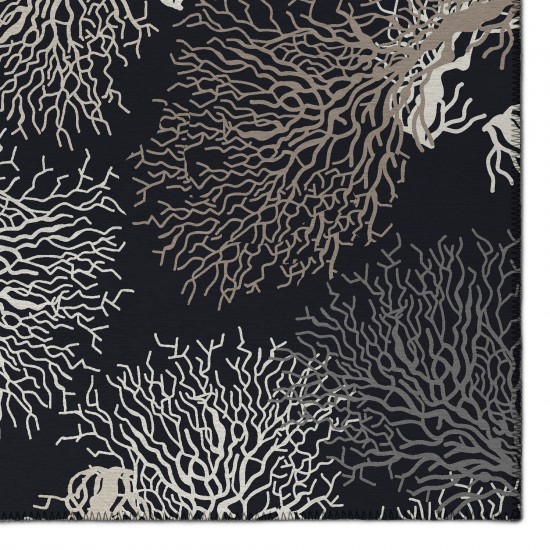 Indoor/Outdoor Seabreeze SZ3 Black Washable 3' x 5' Rug