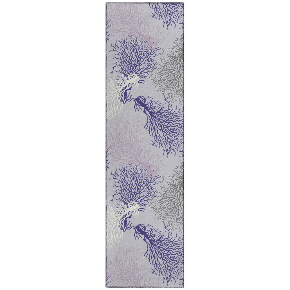 Indoor/Outdoor Seabreeze SZ3 Lavender Washable 2'3" x 7'6" Runner Rug