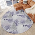 Indoor/Outdoor Seabreeze SZ3 Lavender Washable 8' x 8' Round Rug