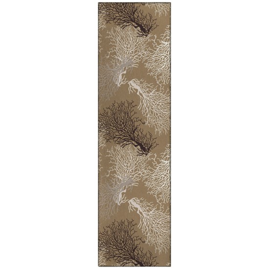 Indoor/Outdoor Seabreeze SZ3 Taupe Washable 2'3" x 7'6" Runner Rug