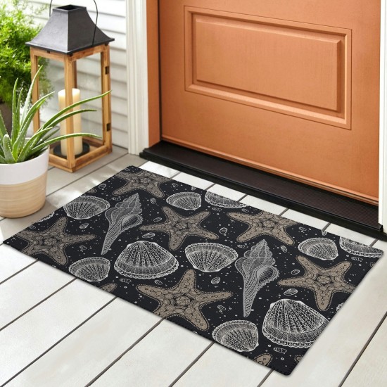 Indoor/Outdoor Seabreeze SZ4 Black Washable 1'8" x 2'6" Rug