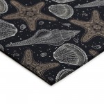 Indoor/Outdoor Seabreeze SZ4 Black Washable 2'3" x 7'6" Runner Rug