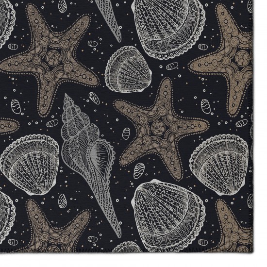 Indoor/Outdoor Seabreeze SZ4 Black Washable 9' x 12' Rug