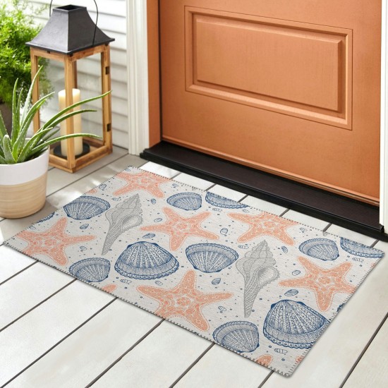 Indoor/Outdoor Seabreeze SZ4 Flax Washable 1'8" x 2'6" Rug